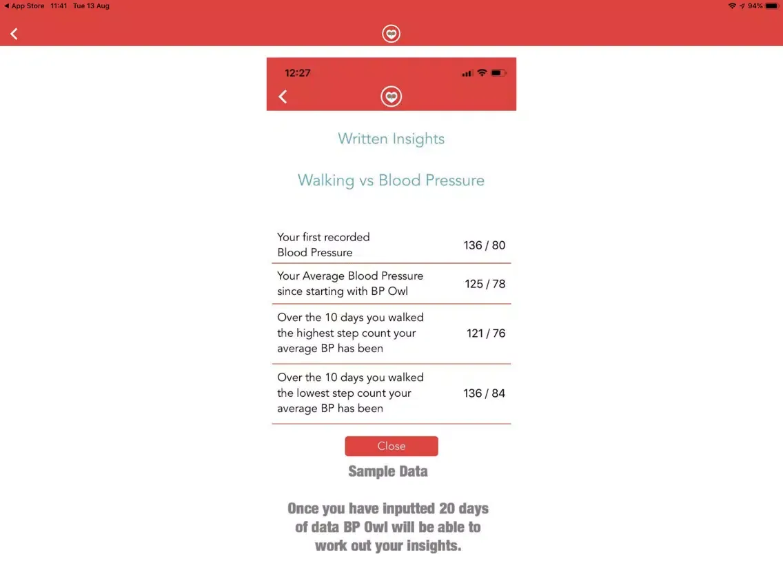 Скриншоты BP Owl, Blood Pressure Owl iPad 